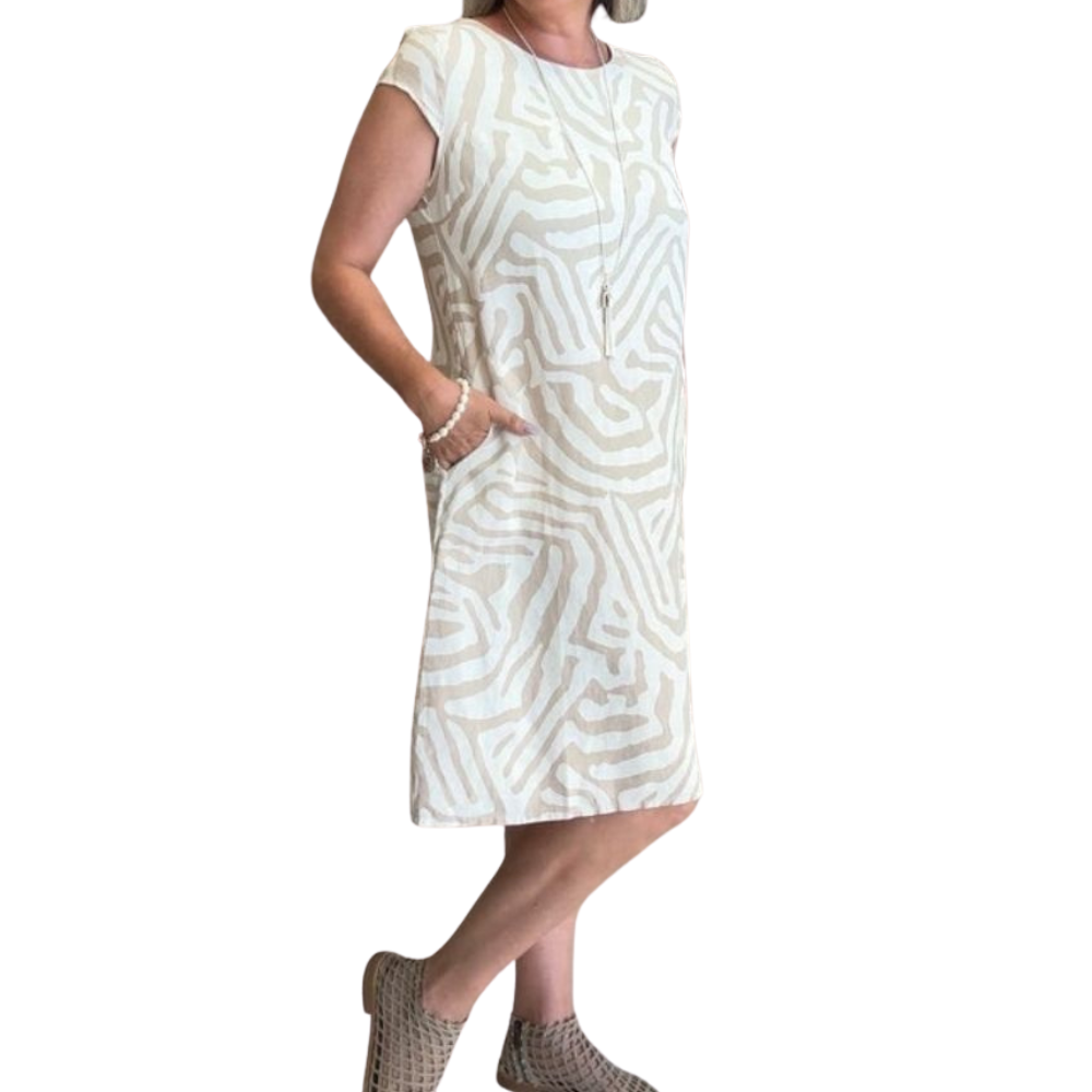 Delia™ | Vintage jurk met ronde hals en mooie print