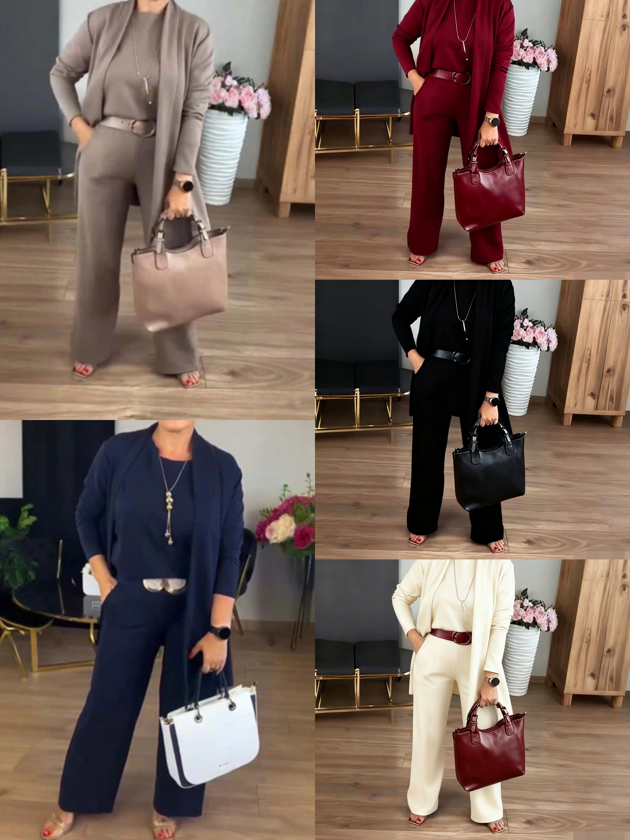 Manila™ | Elegante 3-delige set: lang vest, topje en broek