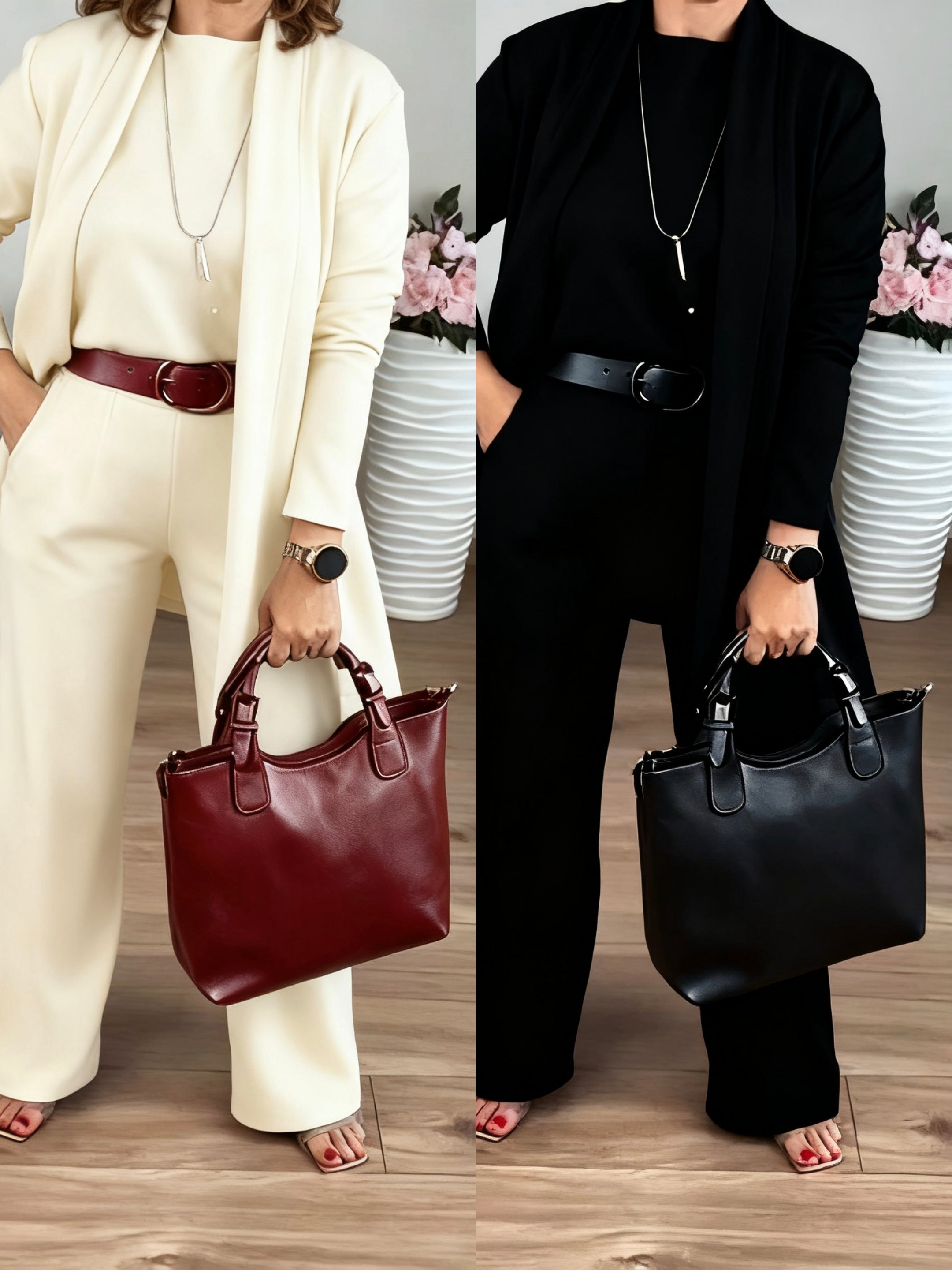 Manila™ | Elegante 3-delige set: lang vest, topje en broek