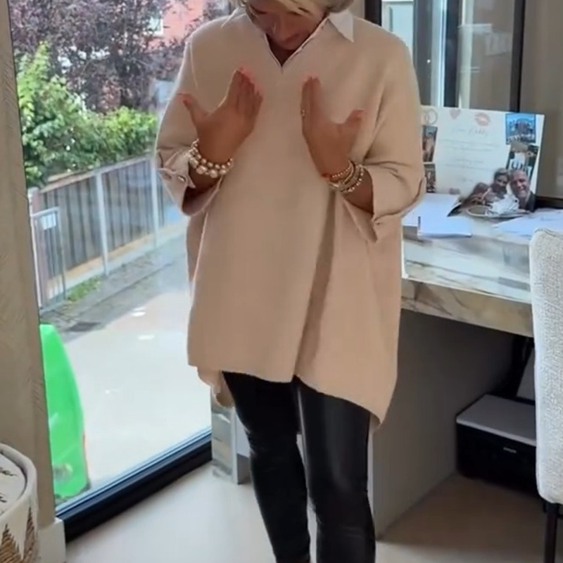 Maxime™  | Dames top met lange mouwen en overhemdkraag